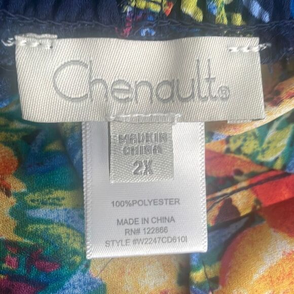 Chenault Smocked Mock Neck Floral Print Sleeveless Blouse 2X - Picture 8 of 8